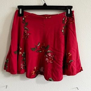 Pink Floral Zip-Up mini skirt